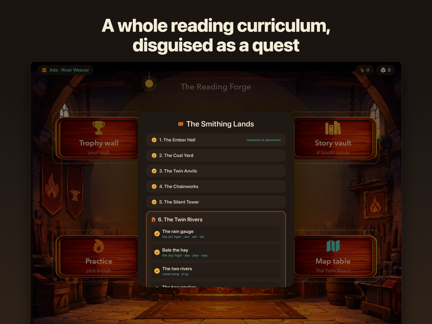 Reading Forge — the ten-region world map scope and sequence