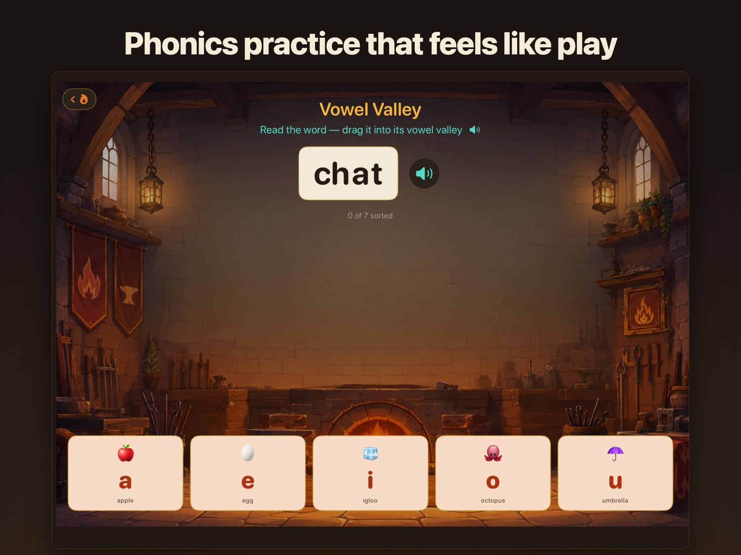 Reading Forge — the Vowel Valley sorting activity